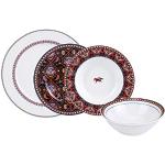 Karaca Agra 24-delige porseleinen serviesset voor 6 personen, set voor 6 personen, porselein, platte borden, groot, platte borden, taartborden, dessertborden, 24-delige bordenset voor 6 personen