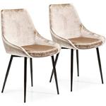 Lichtbeige Houten Gestoffeerde KARE DESIGN Design stoelen gefineerde 2 stuks 