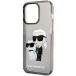 Karl Lagerfeld KLHCP14LHNKCTGK hoes voor iPhone 14 Pro 6,1" zwart hardcase Gliter Karl&Choupette