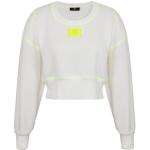 Katoenen sweatshirt met fluorescerende stiksels Elisabetta Franchi , White , Dames
