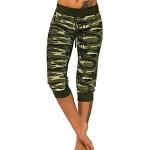 Casual Legergroene Camouflage Capri broeken  in maat M voor Dames 