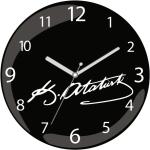 Kemal Atatürk Signature Silent Flows Curved Real Glass Wall Clock dop6515423igo