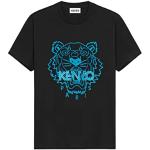 Kenzo T-shirt Tiger voor heren, zwart, tijger, blauw, 100% katoen (getailleerde maat) (S), Zwart