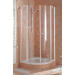 Kermi Ibiza Kwartrond Segment 90cm Matzilver-helder Glas