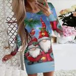 Casual Polyester Mini jurken  voor een Kerstmis  voor de Lente  in maat XXL met Lange mouwen Mini voor Dames 