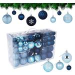 Donkerblauwe Kunststof Kerstballen  in 51 - 100 st met motief van Ornament 