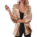 Casual Gouden Polyester Blazers  voor een Stappen / uitgaan / feest  in maat XL met Sequins Sustainable voor Dames 