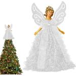 Witte Kerstboompieken met motief van Engel 