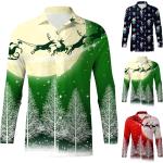 Casual Groene Polyester Handwas Casual overhemden  voor een Kerstmis  voor de Herfst V-hals  in maat M Sustainable voor Heren 