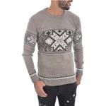 Beige Acryl Pullovers  voor een Kerstmis  voor de Winter Ronde hals  in maat XL in de Sale voor Heren 