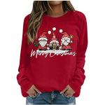 Casual Oversized sweaters  voor een Kerstmis  voor de Zomer V-hals  in maat L met motief van Katten voor Dames 