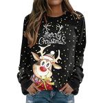Casual Polyester Sweatshirts  voor een Kerstmis  voor de Winter  in maat XXL met motief van Bloemen voor Dames 