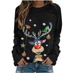 Zwarte Fleece Gebreide Effen sweatshirts  voor een Kerstmis  in maat XXL voor Dames 