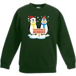 Groene Polyester Kinder kersttruien  in maat 146 met motief van Pinguin 