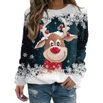 Casual Polyester All over print Sweatshirts met print  voor een Kerstmis  in maat XXL voor Dames 