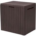Keter City Storage Box Opbergkist Tuinkist Kussenkist met deksel Bestand tegen lage temperaturen en UV straling 113L Bruin