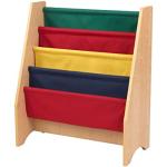 KidKraft 14226 hangvakkenboekenrek van hout voor kinderen, meubelstuk voor kinderslaapkamer, om boeken in op te bergen of neer te zetten, primaire en naturelkleuren
