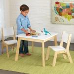 KidKraft Kindertafel en -stoelenset Modern wit en