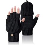 Zwarte Gebreide Vingerloze handschoenen  voor de Winter  in Onesize Sustainable voor Heren 