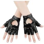 Zwarte Vingerloze handschoenen  in maat M met motief van Halloween voor Heren 
