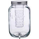 KitchenCraft Home Made Glass Drinks Dispenser Jar met Water Infuser, 7,5 liter - Transparant
