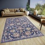 Blauwe Polypropyleen FlyCarpets Antiek look Perzische tapijten 