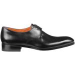 Klassieke Zwarte Kalfsleren SANTONI Derby schoenen  in 40,5 voor Heren 