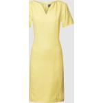 Gele Polyester White Label V-hals jurken V-hals Knielang in de Sale voor Dames 