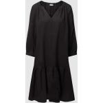 Zwarte Linnen PART TWO V-hals jurken V-hals met Driekwart mouwen Knielang in de Sale voor Dames 