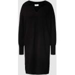 Zwarte Wollen Kaffe V-hals jurken V-hals  in maat S Knielang in de Sale voor Dames 