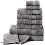 Donkergrijze Badstoffen Handdoeken sets  in 50x100 4 stuks Sustainable 