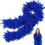 Koningsblauwe veren boa's dikke verkleden voor vrouwen, meisjes, 80 g 2 m/6.6ft natuurlijke kalkoenveren boa blauw, partij pluizige boa veer sjaal voor bulk voor volwassenen, kinderen, bruiloft