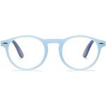 Klassieke Blauwe Ronde brillen  in Onesize met motief van Luipaard voor Anti-vermoeidheid voor Dames 