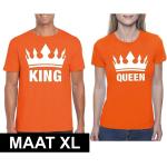 Oranje Koningsdag T-shirts  in maat XL voor Dames 