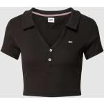 Zwarte Tommy Hilfiger Poloshirts met v-hals V-hals  in maat S in de Sale voor Dames 