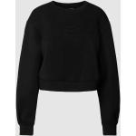 Zwarte Polyamide Stretch Guess Activewear Effen sweatshirts Ronde hals voor Dames 