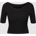 Zwarte Viscose Stretch Guess Effen T-shirts Ronde hals  in maat S in de Sale voor Dames 