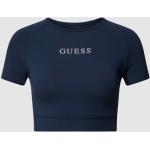 Donkerblauwe Polyester Guess Activewear Effen T-shirts Ronde hals  in maat S voor Dames 