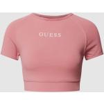 Paarse Polyester Guess Activewear Effen T-shirts Ronde hals  in maat S voor Dames 