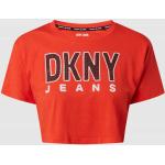 Rode Modal DKNY | Donna Karan T-shirts met ronde hals Ronde hals  in maat S met Sequins in de Sale voor Dames 