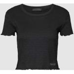 Zwarte Polyester Stretch Guess Effen T-shirts Ronde hals  in maat S in de Sale voor Dames 