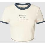 Beige Guess Activewear Effen T-shirts Ronde hals  in maat S in de Sale voor Dames 