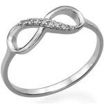 Kubische Zirkonia Infinity Symbool Ring in 925 Zilver