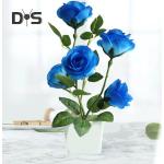 Blauwe Kunststof Bloemen Decoratieve vazen 