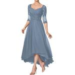 Blauwe Chiffon Party jurken  voor een Bruid V-hals  in maat XL voor Dames 