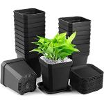 Zwarte Kunststof Vierkante plantenbakken 20 stuks Sustainable 