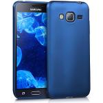Blauwe Siliconen kwmobile Metallic Samsung Galaxy J3 hoesjes 2016 