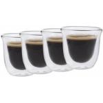 Transparante Glazen dubbelwandige Espressokopjes 4 stuks 