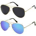 Retro Gouden Pilotenbrillen  voor de Zomer  in maat M 2 stuks voor Heren 