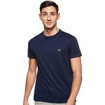 Marine-blauwe Jersey Lacoste Effen T-shirts Ronde hals  in maat XS in de Sale voor Heren 